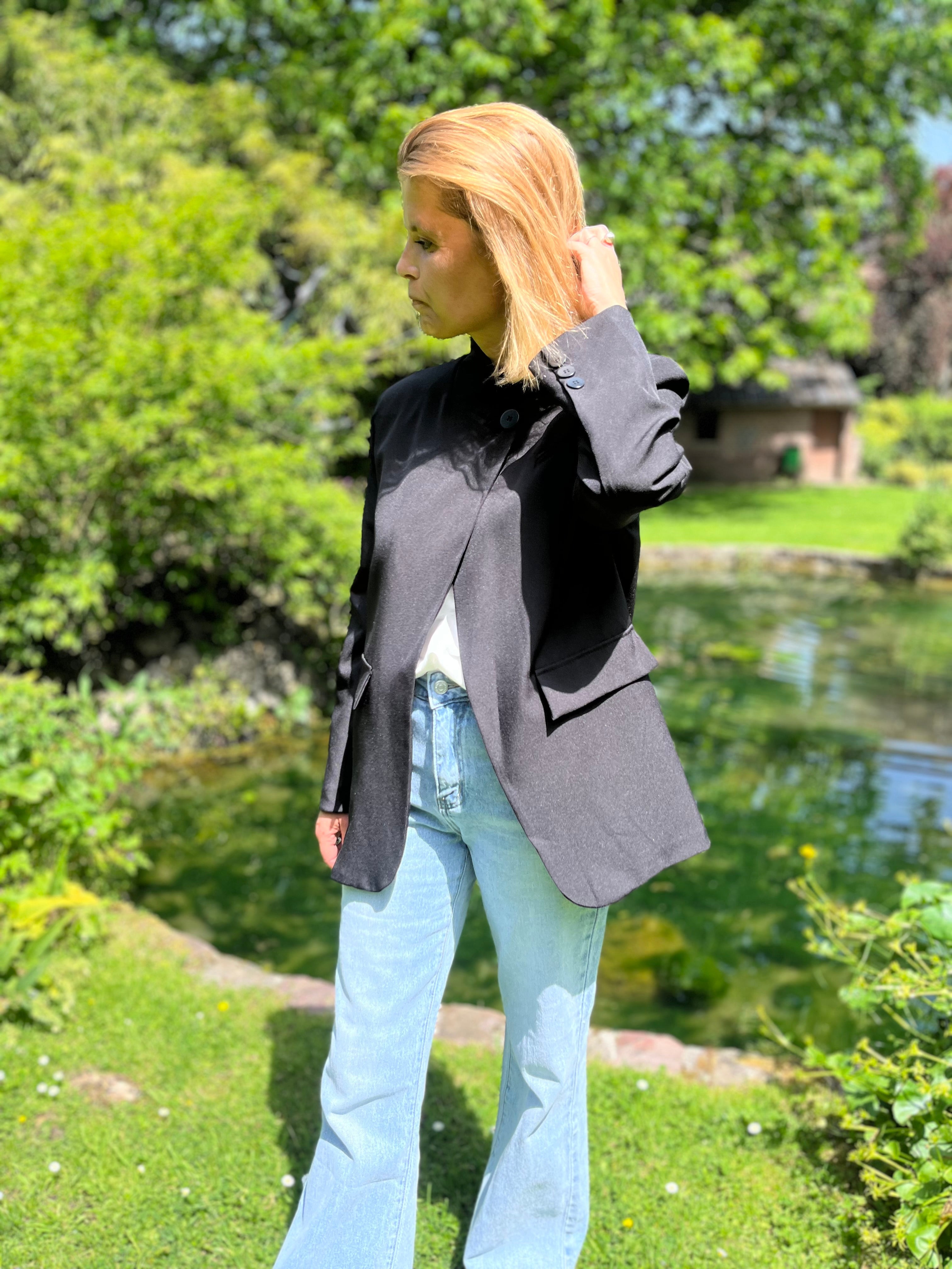Nina - Blazer asymétrique Lily Blue
