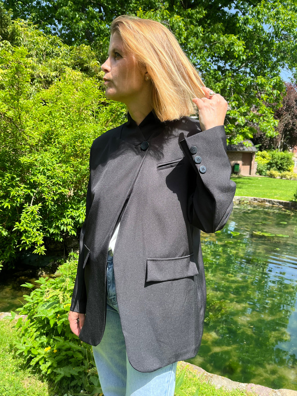Nina - Blazer asymétrique Lily Blue