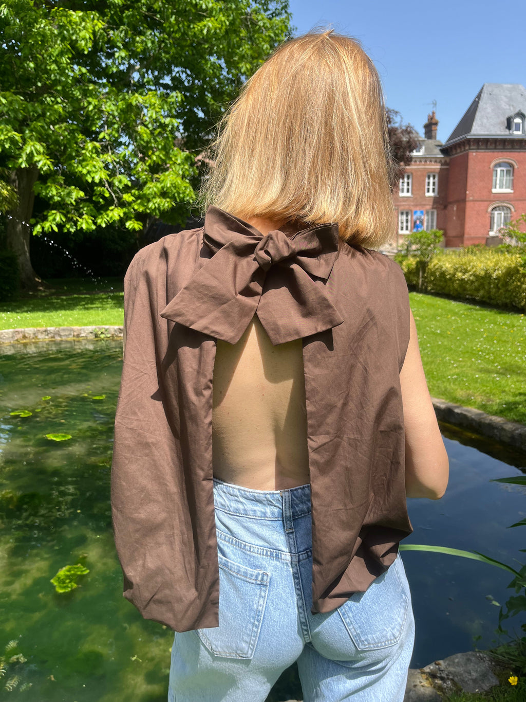 Eden - Top dos nu à noeud Lily Blue