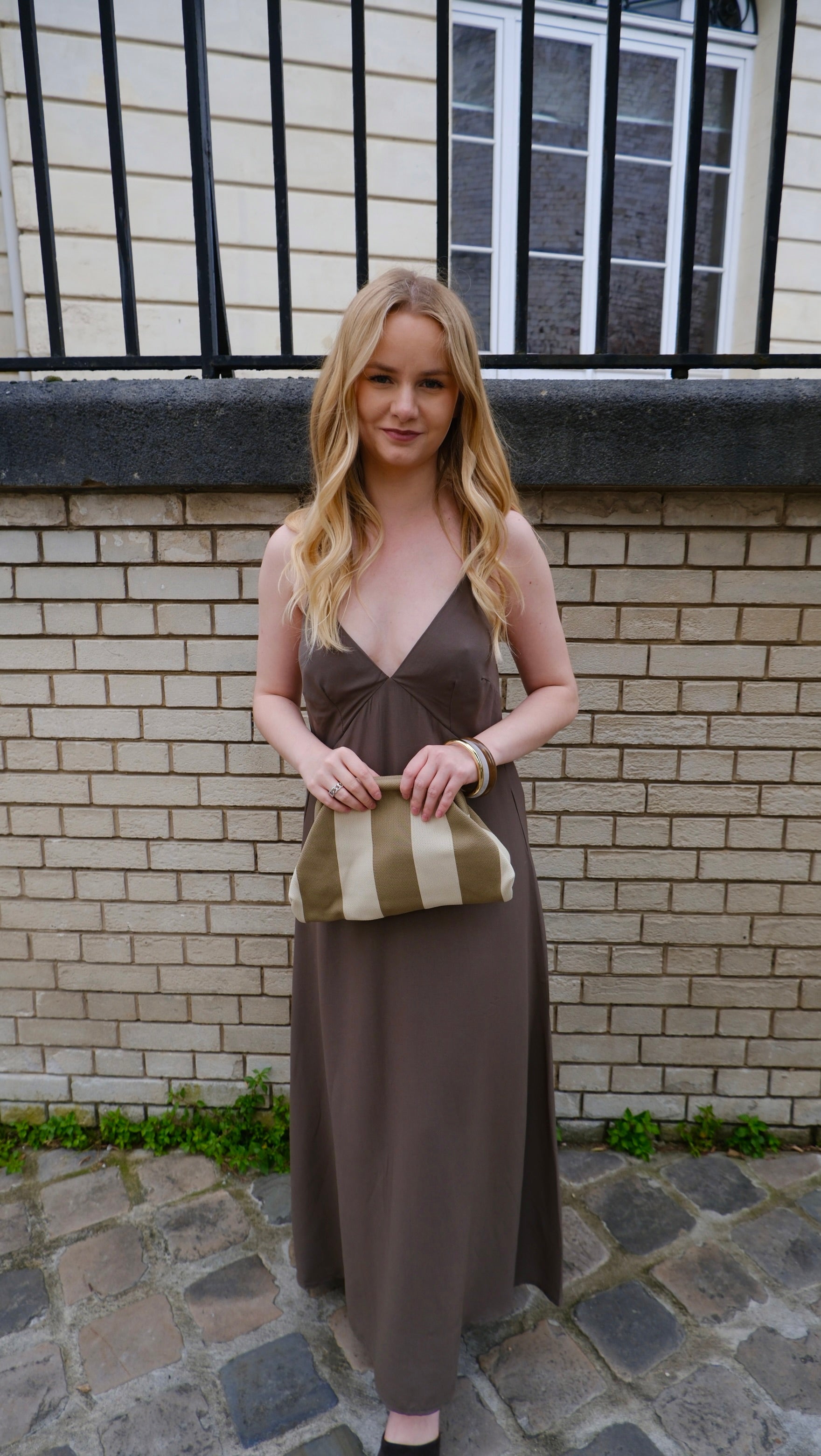 Agathe - Pochette rayée Lily Blue