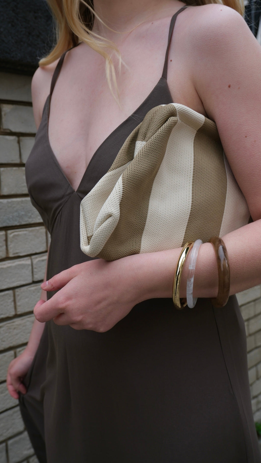 Agathe - Pochette rayée Lily Blue