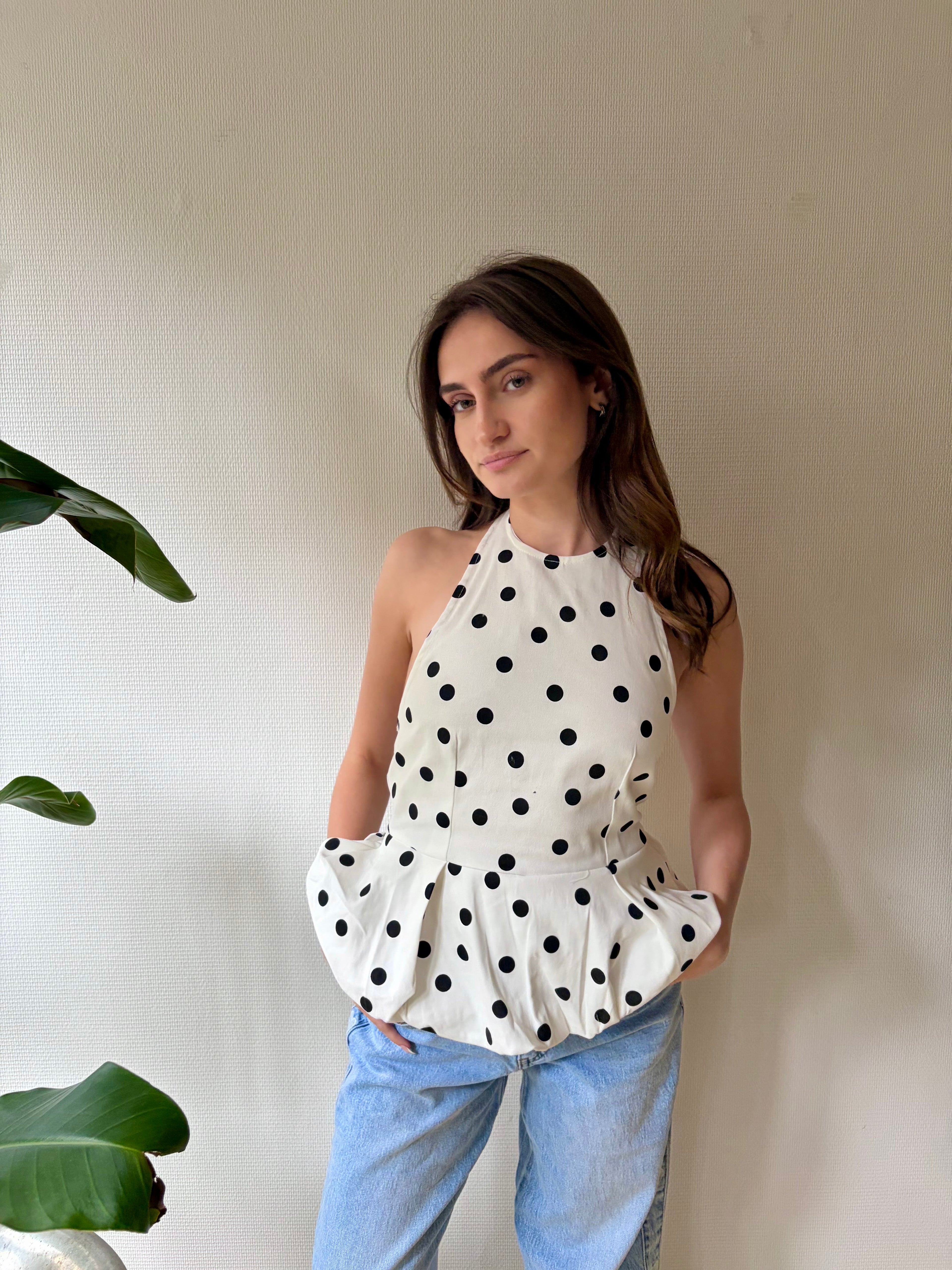 Louise - Top dos nu à pois Lily Blue