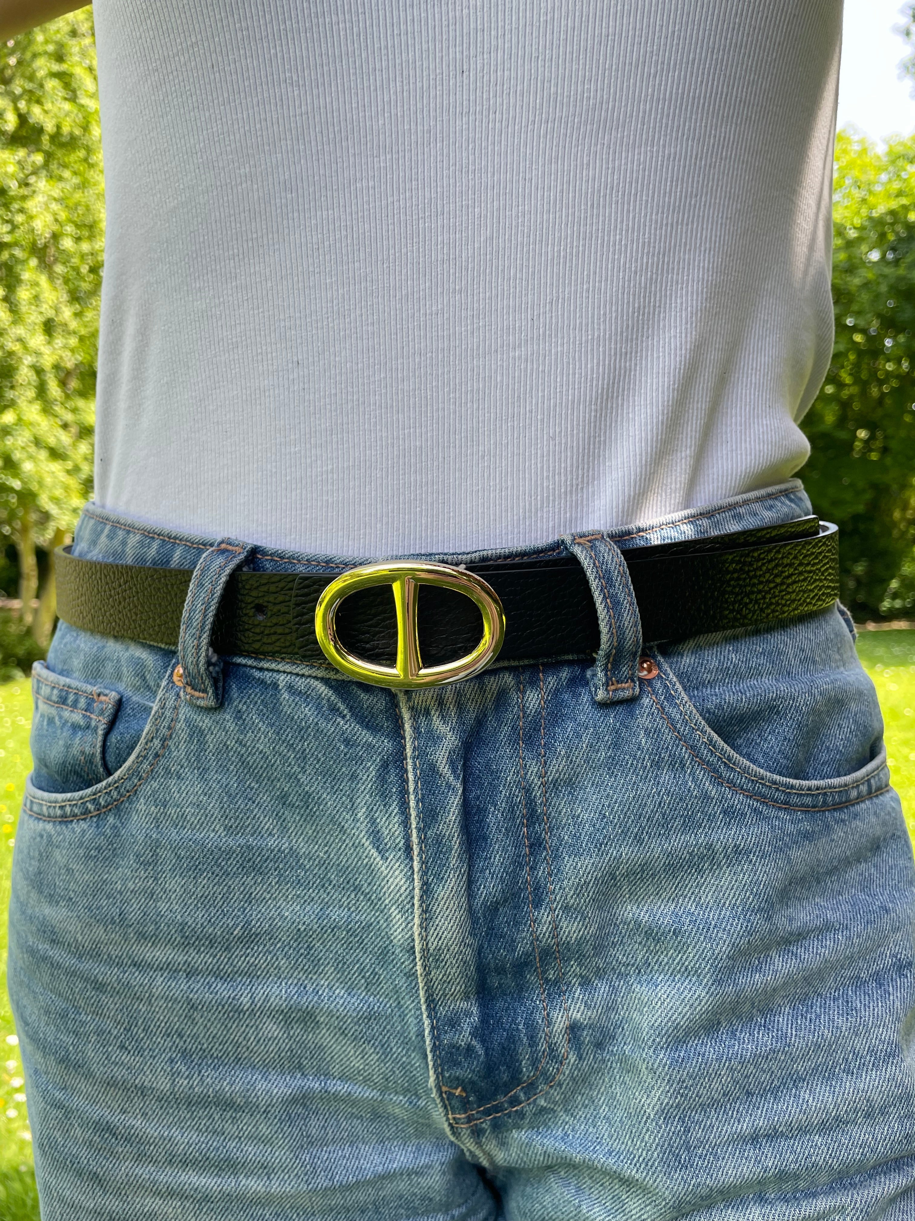 Lola - Ceinture en cuir boucle dorée Lily Blue