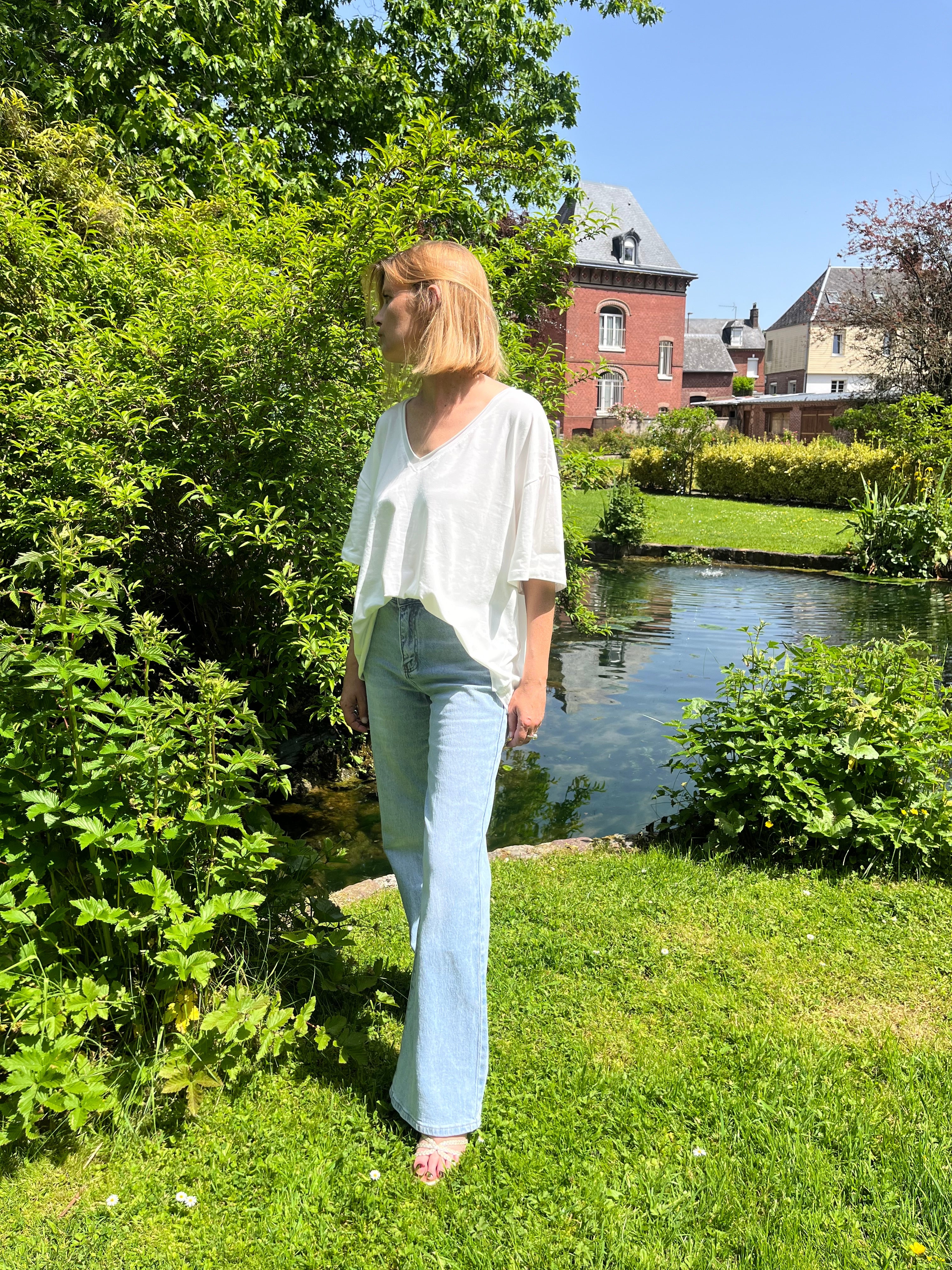 Chiara - T-shirt dos nu cœur Lily Blue