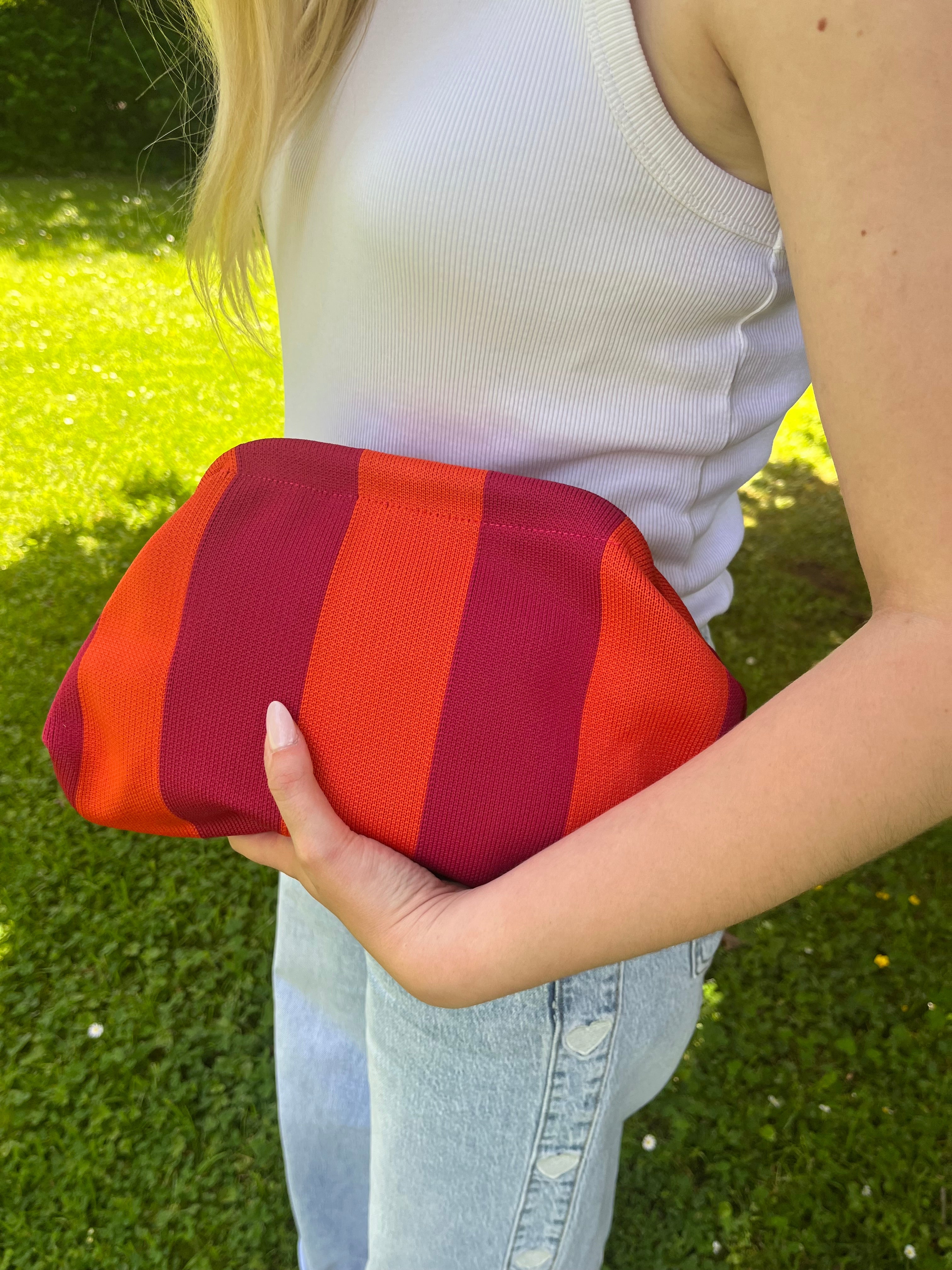 Agathe - Pochette rayée Lily Blue