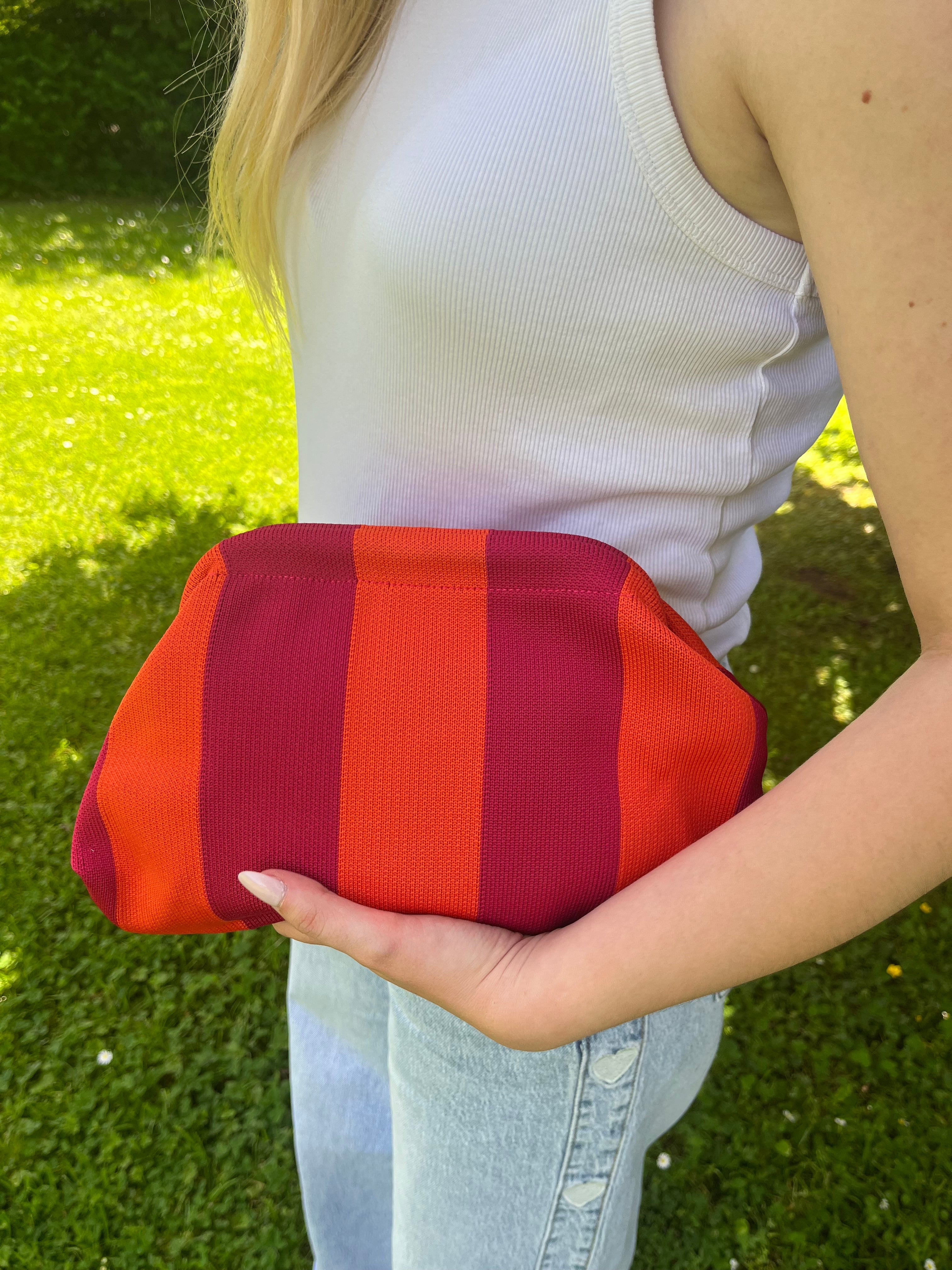 Agathe - Pochette rayée Lily Blue
