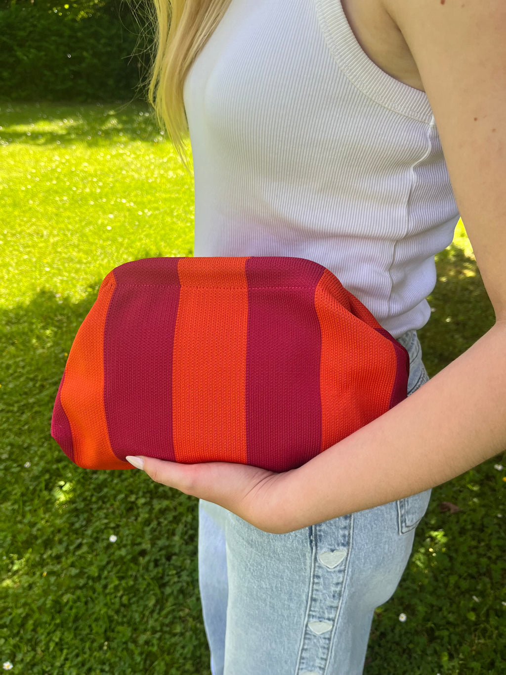 Agathe - Pochette rayée Lily Blue