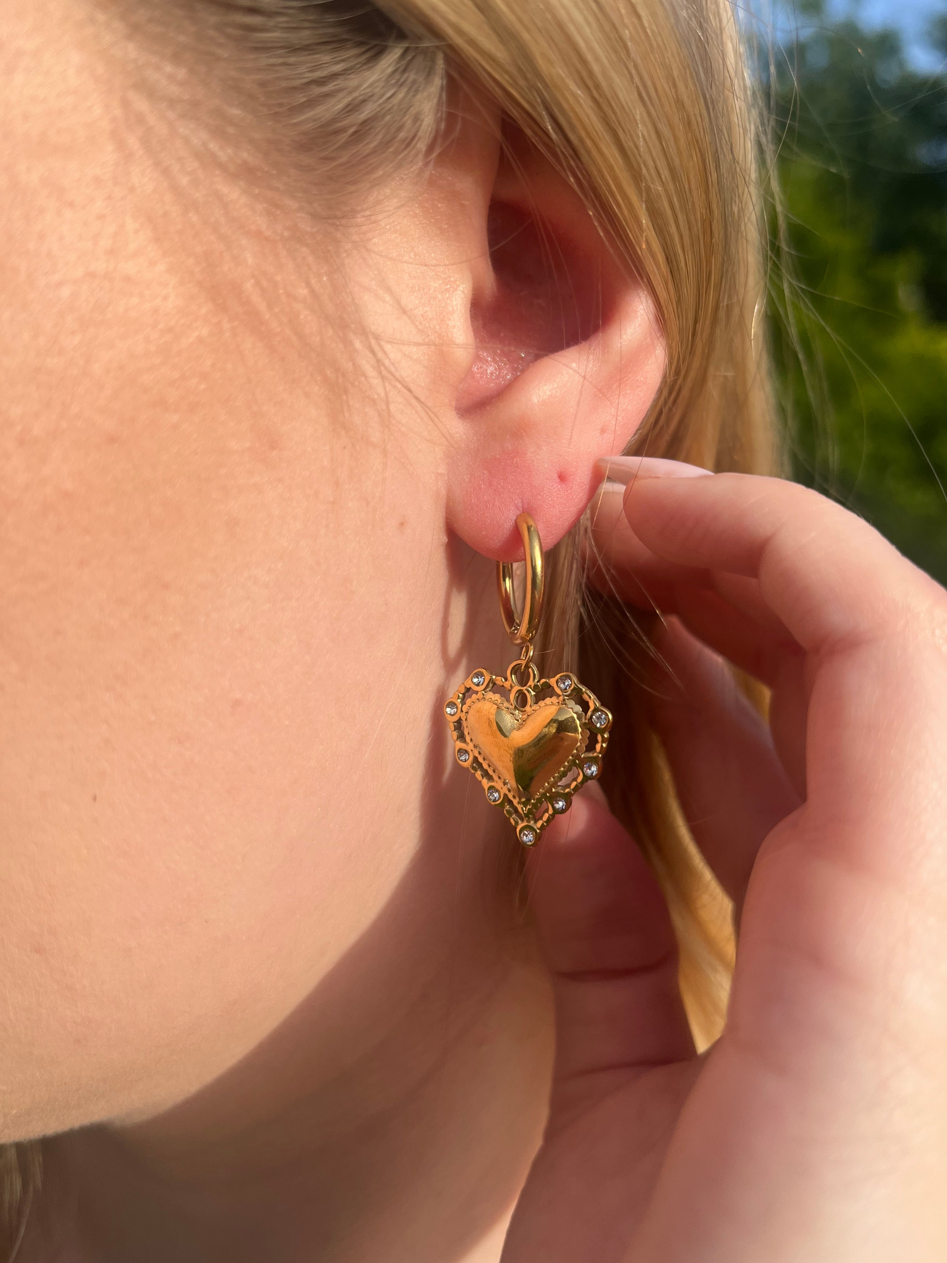 Clarisse - Boucles d'oreilles cœurs Lily Blue
