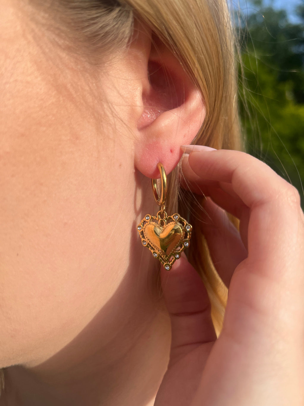 Clarisse - Boucles d'oreilles cœurs Lily Blue