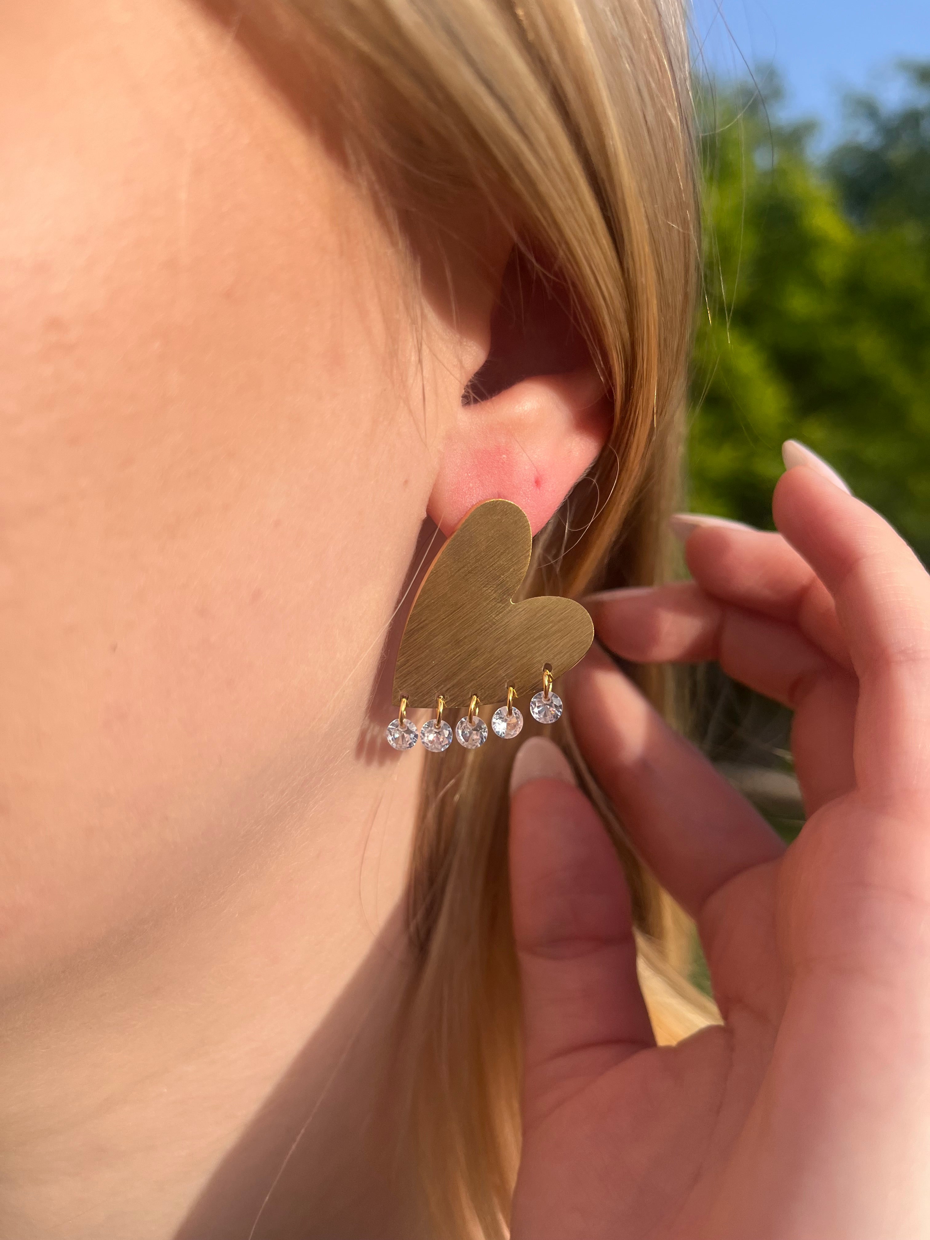 Peggy - Boucles d'oreilles cœurs Lily Blue