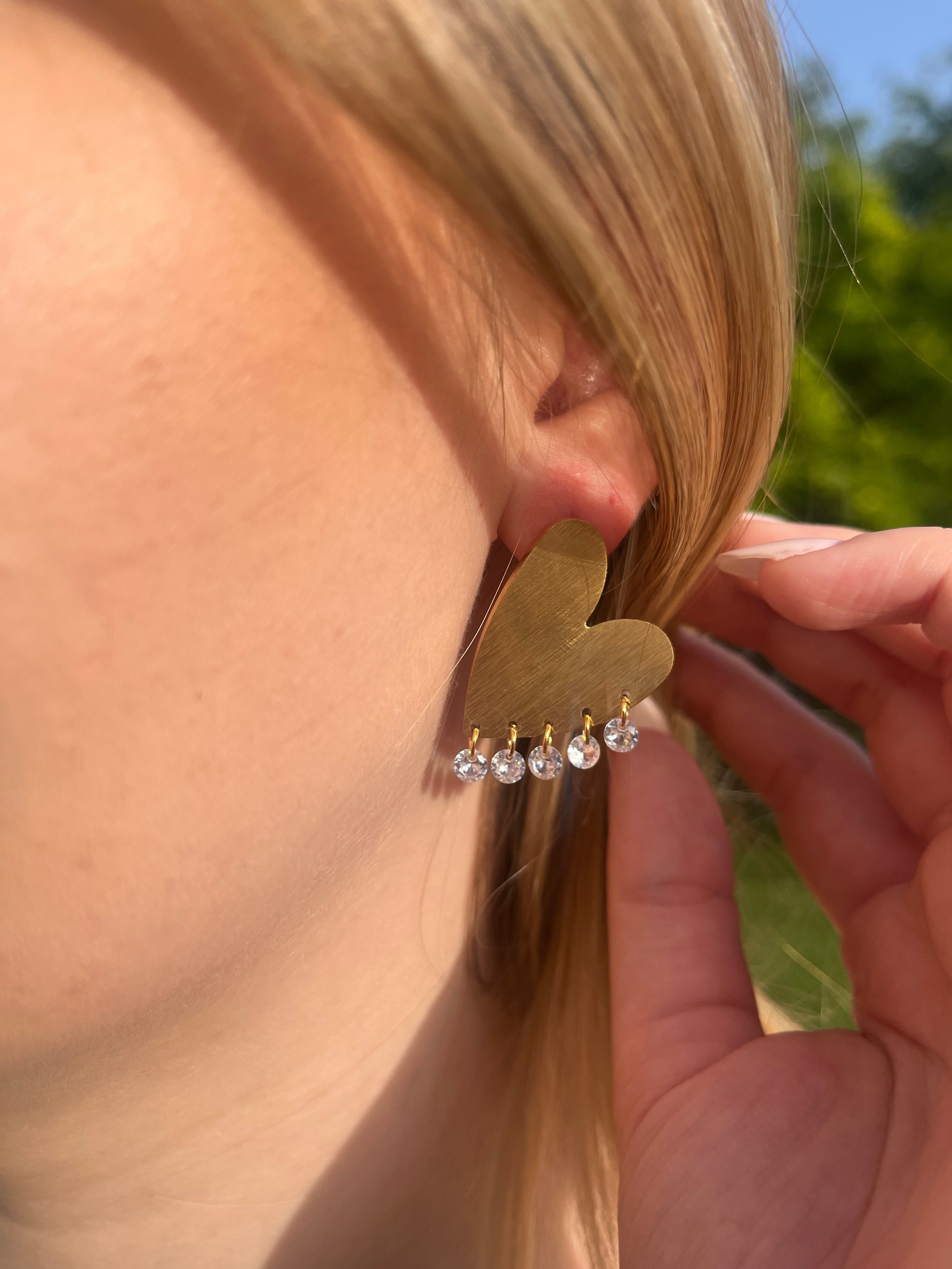 Peggy - Boucles d'oreilles cœurs Lily Blue