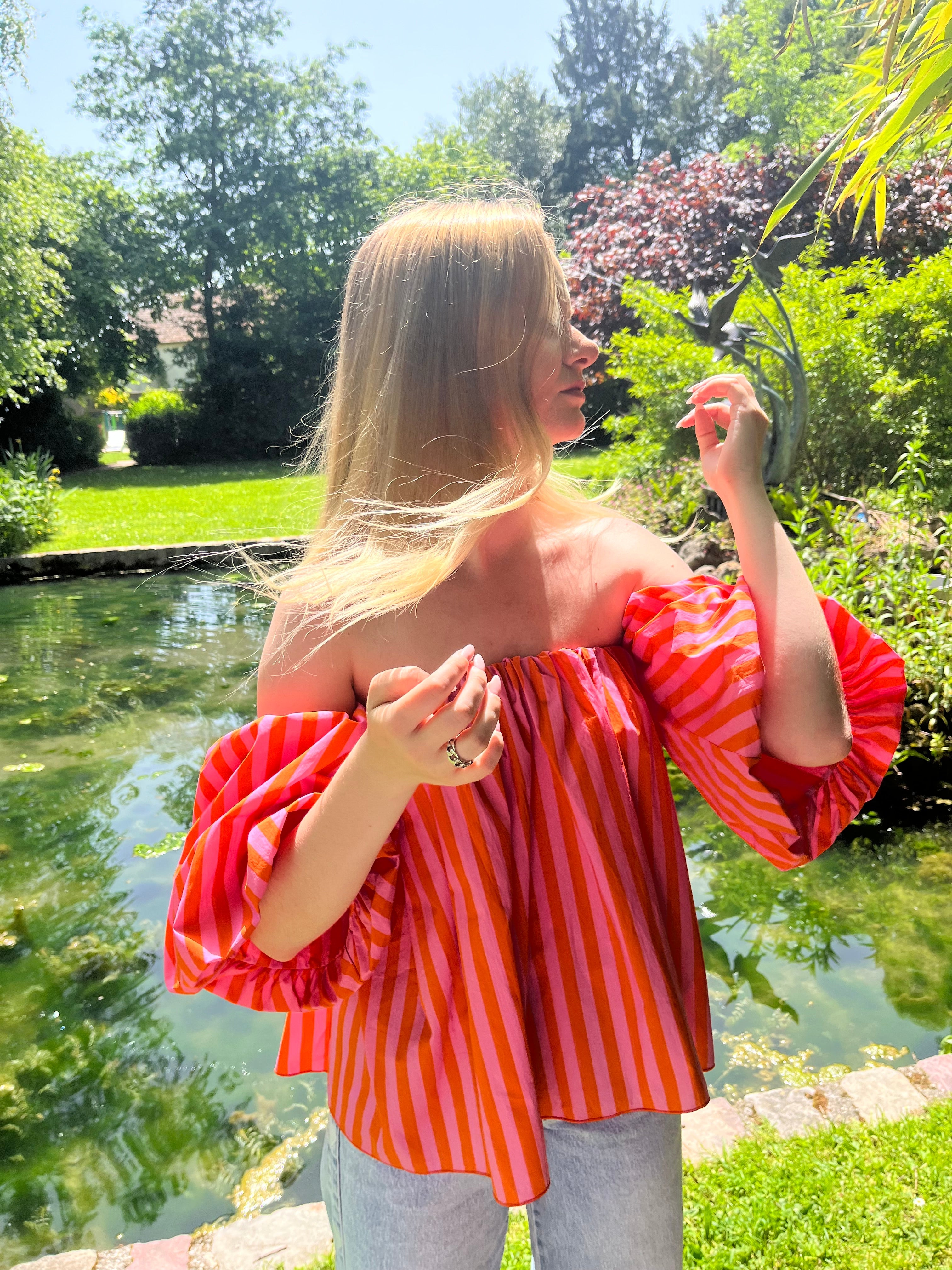 Floria - Top à rayures Lily Blue
